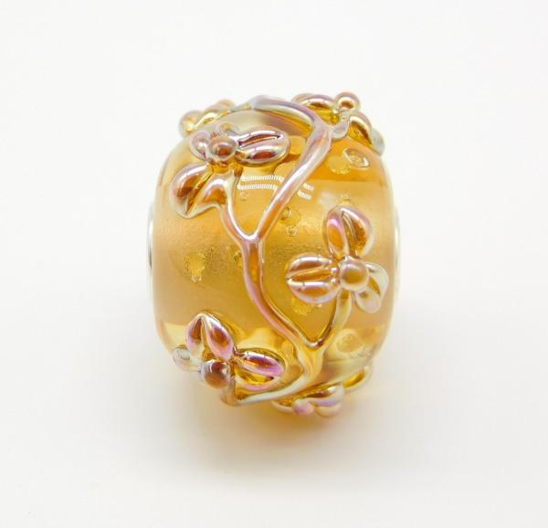Amber World Flowertwig - Elfbeads Glas - Originalfoto